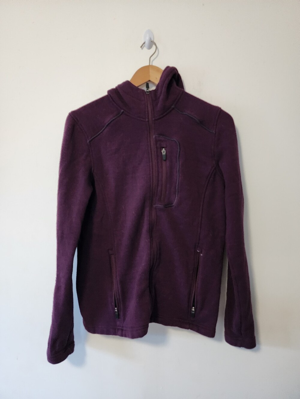Prana Hooded Teddy Jacket in Plum
